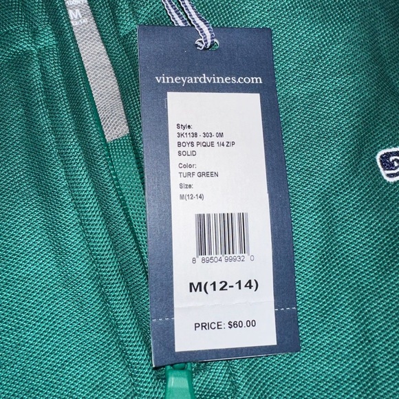 Vineyard Vines Sweater Quarter Zip Boys M(12-14) NWT $60 Retail - Picture 3 of 4